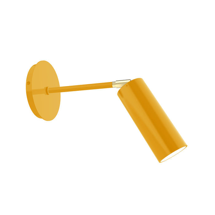 Martin Adjustable Wall Sconce in Bright Yellow with Brushed Brass Accents | Montclair Light Works
