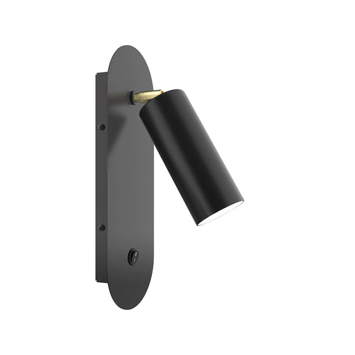 Martin Adjustable Wall Sconce in Black with Brushed Brass Accents | Montclair Light Works