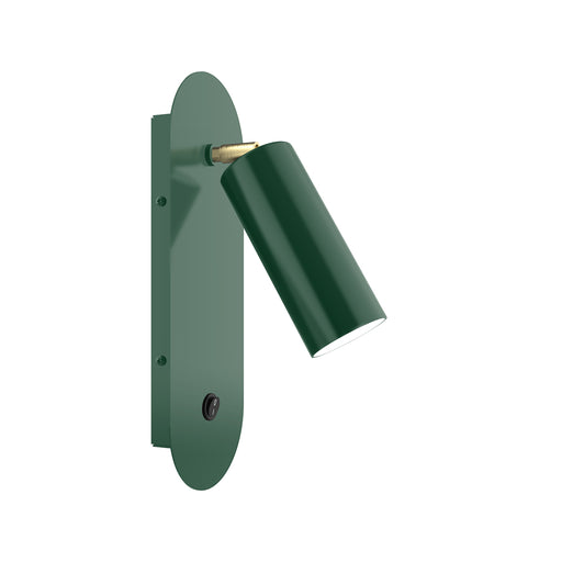 Martin Adjustable Wall Sconce in Forest Green with Brushed Brass Accents | Montclair Light Works