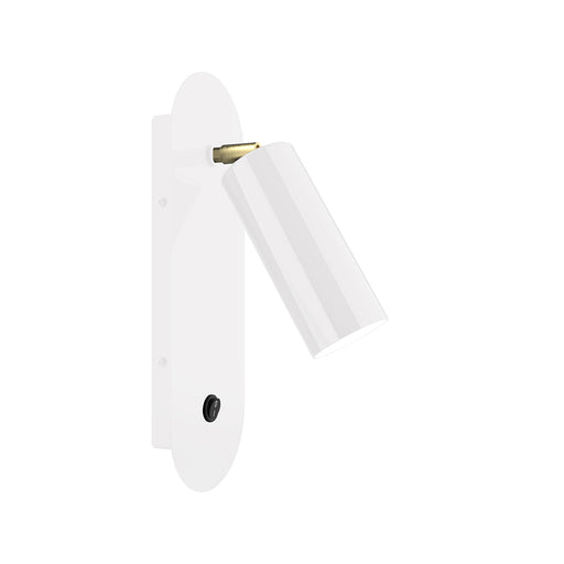 Martin Adjustable Wall Sconce in White with Brushed Brass Accents | Montclair Light Works