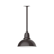 Architectural bronze LED stem-mount pendant light with dome shade