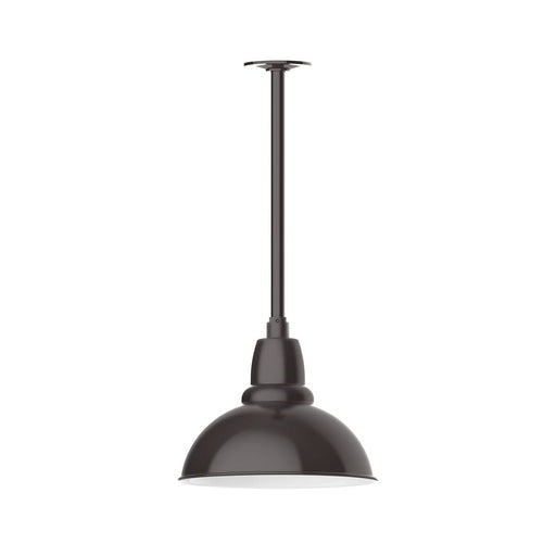 Architectural bronze LED stem-mount pendant light with dome shade