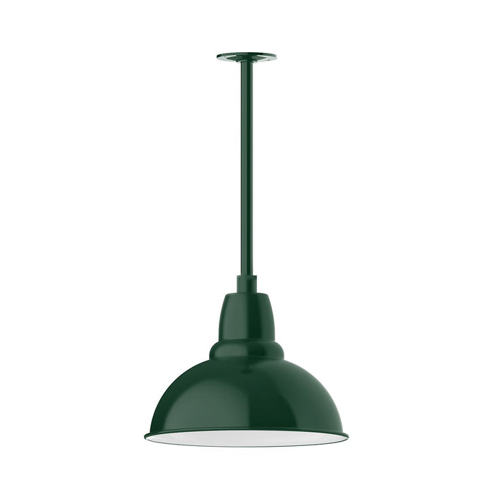 Cafe 14" LED Stem Mount Pendant Light in Forest Green