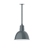 Slate gray pendant bowl with stem mount, 12 in size