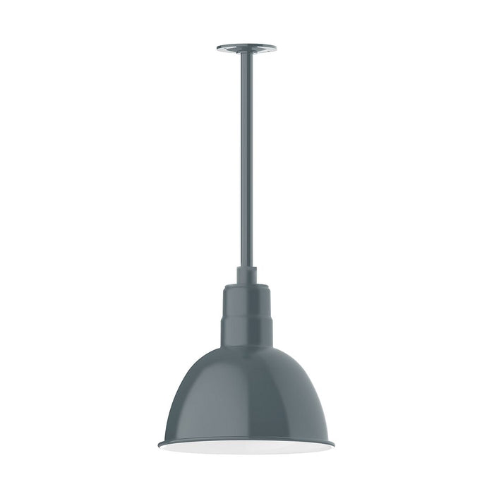 Deep Bowl 12" Stem Mount Pendant Light in Slate Gray