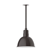 Architectural bronze pendant stem mount with deep bowl shade