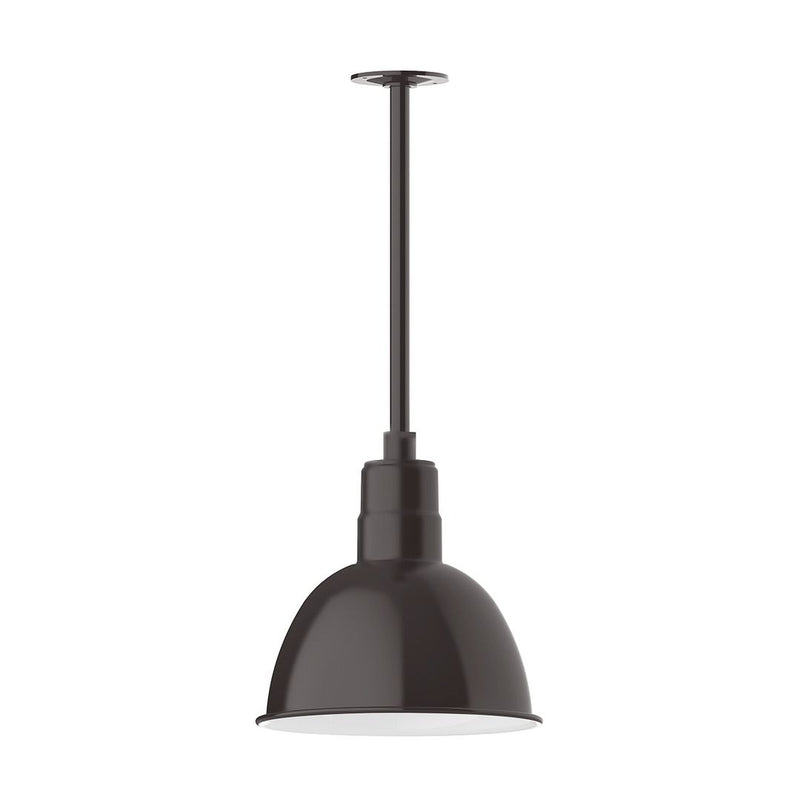 Architectural bronze pendant stem mount with deep bowl shade