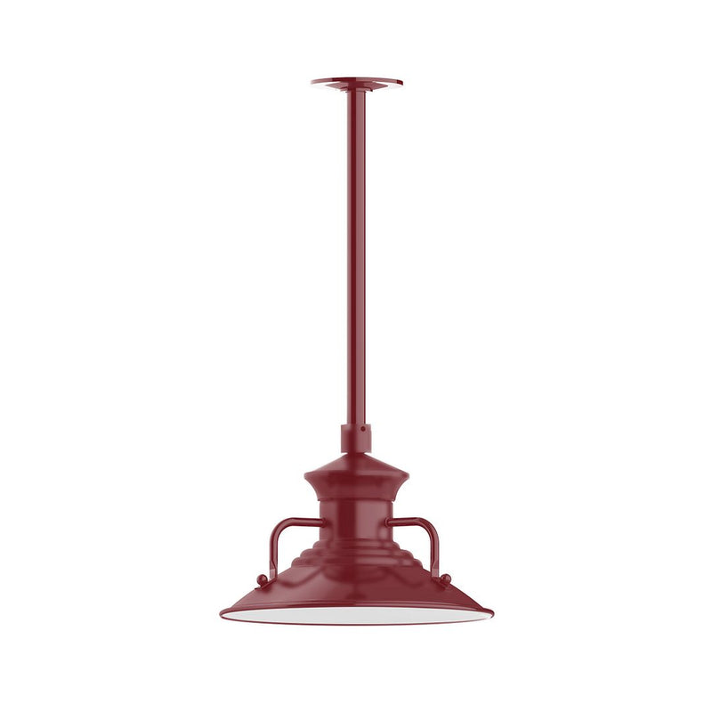 Homestead stem-mount pendant in Barn Red with metal base and hanging stem