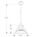 Homestead 12" pendant, stem mount in Slate Gray Line Drawing