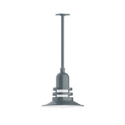 Slate gray Atomic 12-in pendant with stem mount and flared canopy base