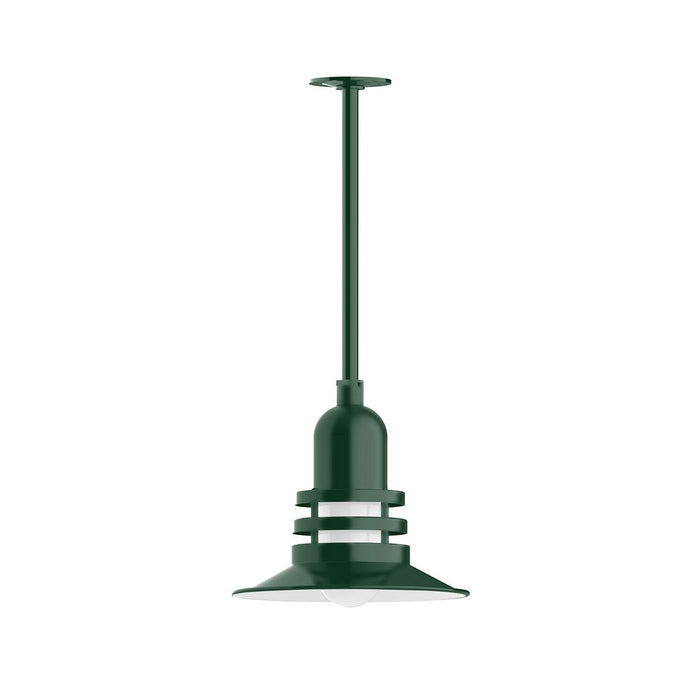 Atomic 12" LED Stem Mount Pendant Light in Forest Green