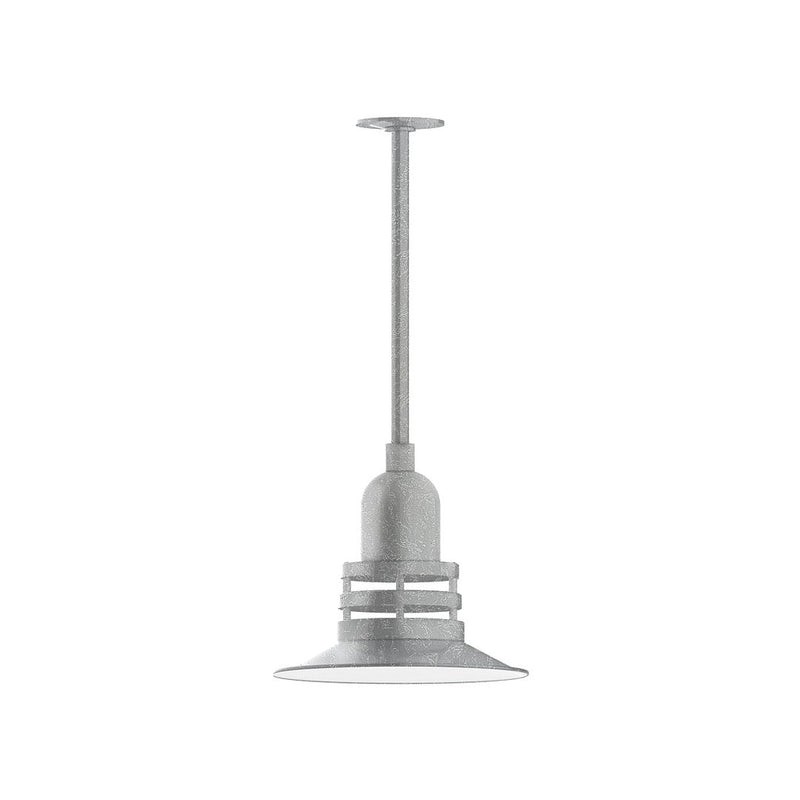 Atomic 12 in pendant with gray stem mount and flared metal shade