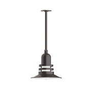 Atomic 12" bronze pendant with stem mount and disc canopy base