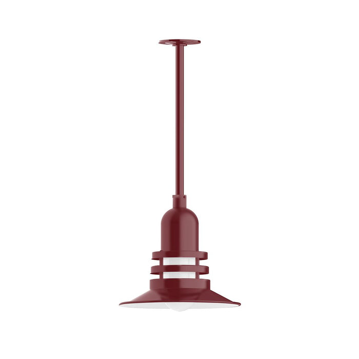 Atomic 12" Stem Mount Pendant Light in Barn Red