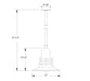 Atomic 12" pendant, stem mount in Slate Gray Line Drawing