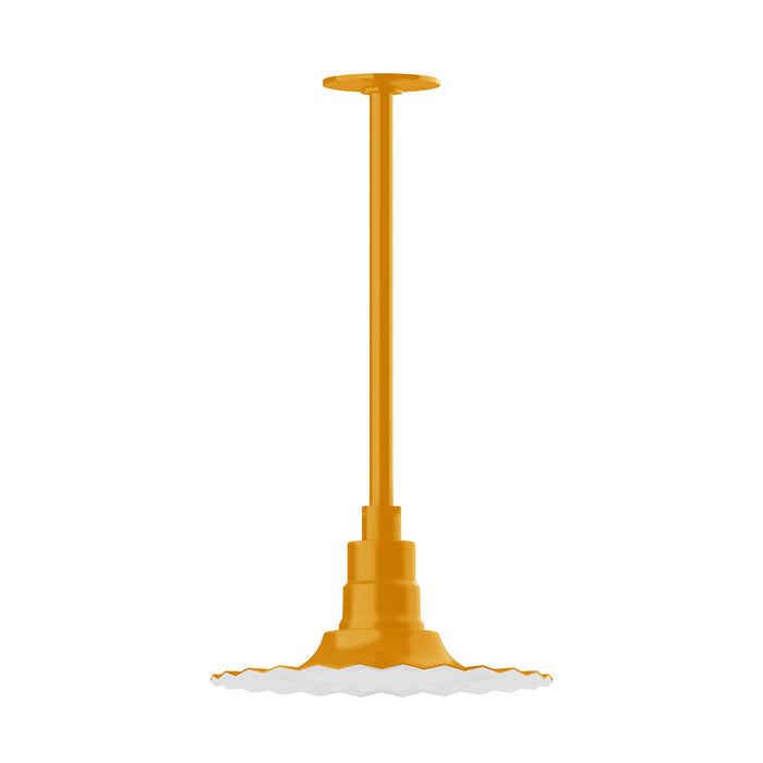 Radial 12" pendant, stem mount in Bright Yellow | Montclair Light Works