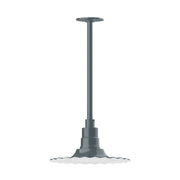 Slate gray 12-in radial pendant with stem mount and base wiring