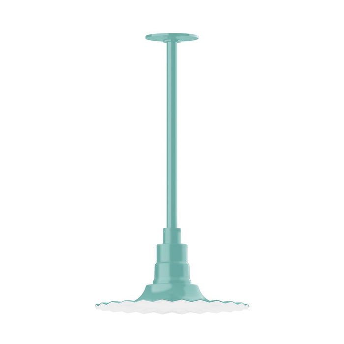 Radial 12" pendant, stem mount in Sea Green