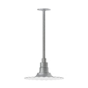 Radial 12-inch pendant with stem mount, painted galvanized finish.