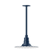 Navy radial pendant light with stem mount and flared metal base