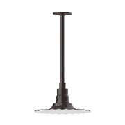 Architectural bronze pendant stem mount base with dark bronze metal canopy