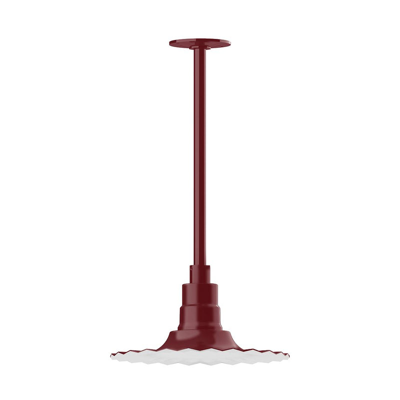 Barn Red radial 12 in pendant light with stem mount and wide base