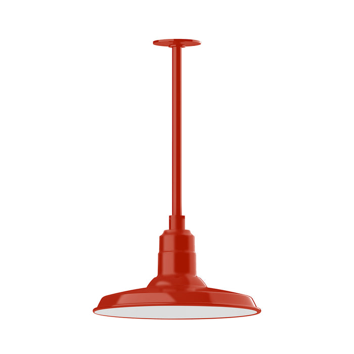 Warehouse 14" pendant, stem mount in Vermillion | Montclair Light Works