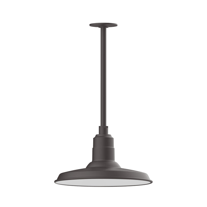 Warehouse 14" pendant, stem mount in Bronze Matte | Montclair Light Works