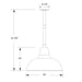 Cafe 16" stem mount pendant in Slate Gray Line Drawing