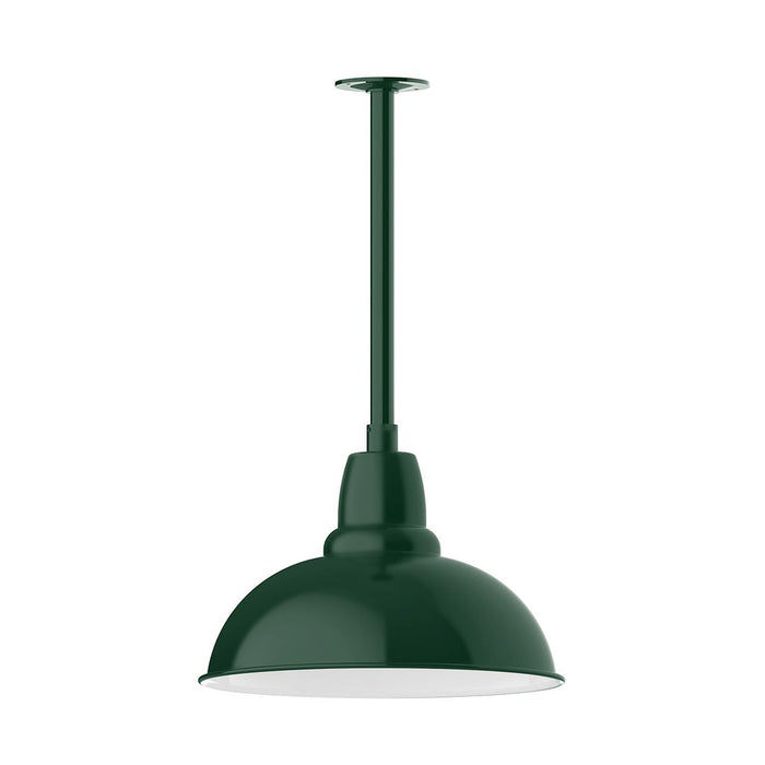 Cafe 16" Stem Mount Pendant Light in Forest Green