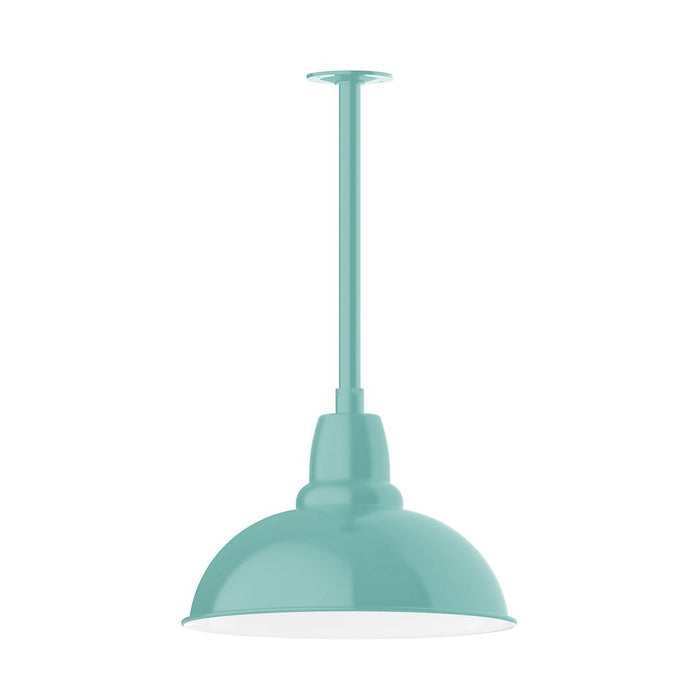 Cafe 16" LED Stem Mount Pendant Light in Sea Green