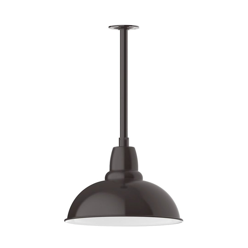 Bronze LED stem-mount pendant with dome shade