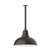 16 in stem mount pendant with domed shade in Architectural Bronze finish