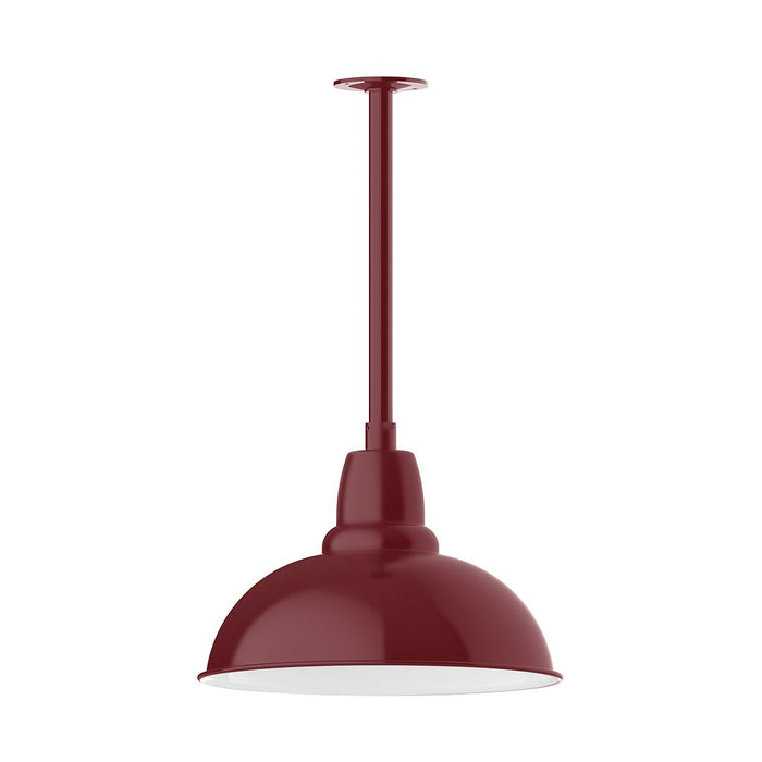 Cafe 16" LED Stem Mount Pendant Light in Barn Red