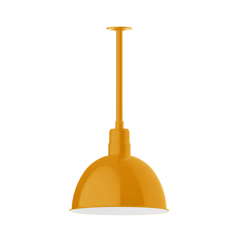 Deep Bowl 16" pendant, stem mount in Bright Yellow | Montclair Light Works