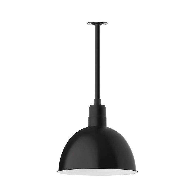 Deep Bowl 16" Pendant Stem Mount in Black