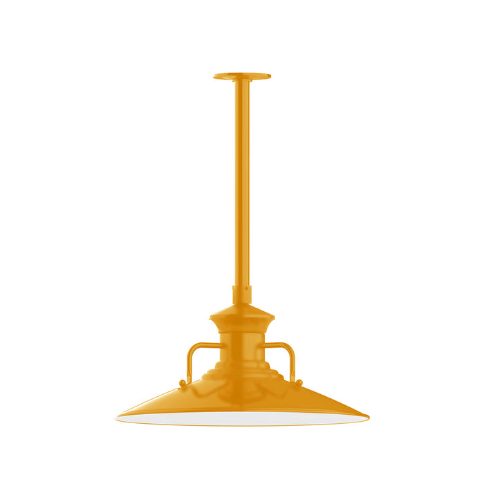 Homestead 18" pendant, stem mount in Bright Yellow | Montclair Light Works