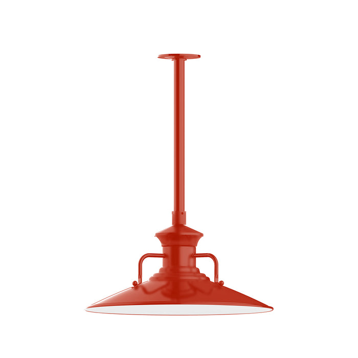 Homestead 18" pendant, stem mount in Vermillion | Montclair Light Works
