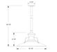 Homestead 18" pendant, stem mount in Slate Gray Line Drawing