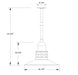 Atomic 16" pendant, stem mount in White Line Drawing