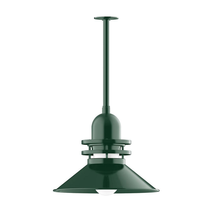 Atomic 18" Stem Mount Pendant Light in Forest Green