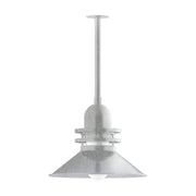 Atomic 18 in pendant light with painted galvanized dome and flared metal shade