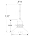 Atomic 18" pendant, stem mount in Architectural Bronze Line Drawing