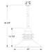 Atomic 20" pendant, stem mount in Slate Gray Line Drawing