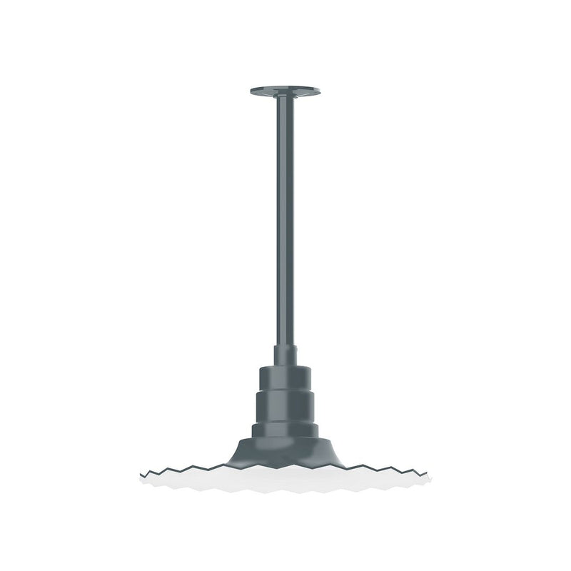 Slate Gray stem-mount pendant with radial base, 16 in.