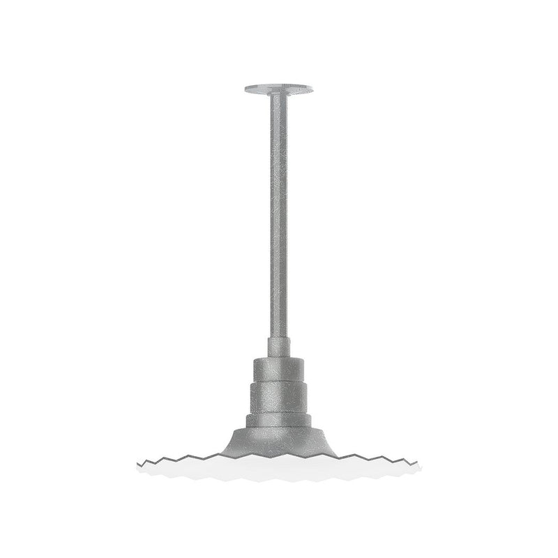 Radial 16-inch pendant stem mount, painted galvanized metal finish