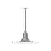 Painted galvanized pendant light stem with canopy and mounting base