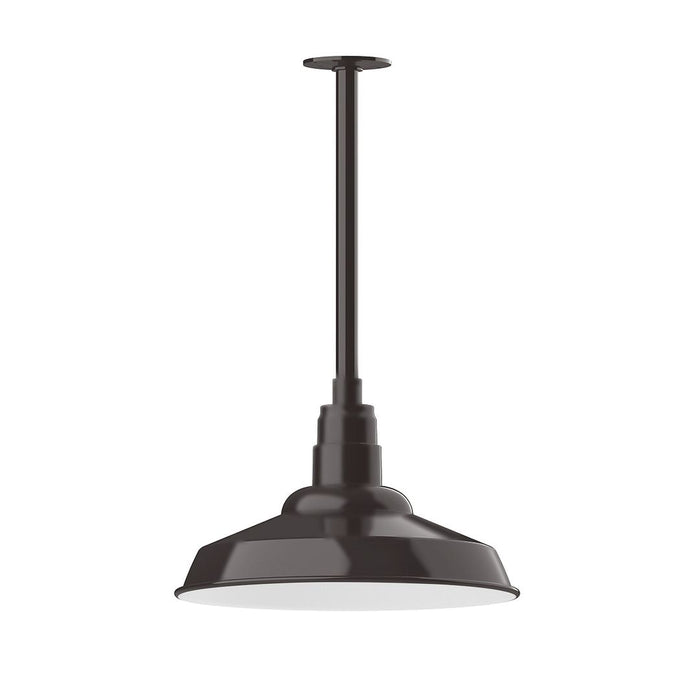 Warehouse 16" LED Pendant, stem mount in Architectural Bronze