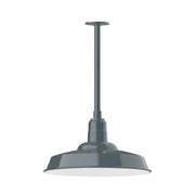 Slate gray stem-mount pendant with wide bell shade