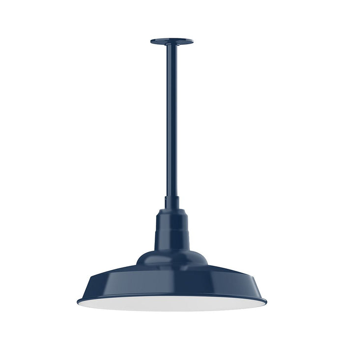 Warehouse 18" Stem Mount Pendant Light in Navy